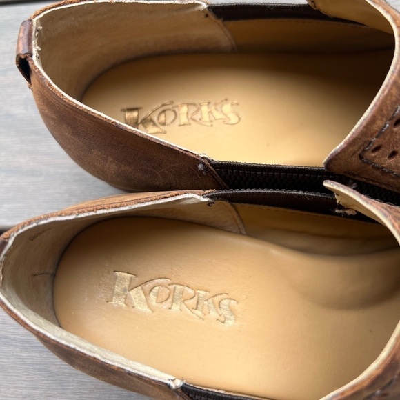 Korks by Kork-Ease Gertrude brown leather slip on heeled ankle shoes size 7.5 - Picture 12 of 13